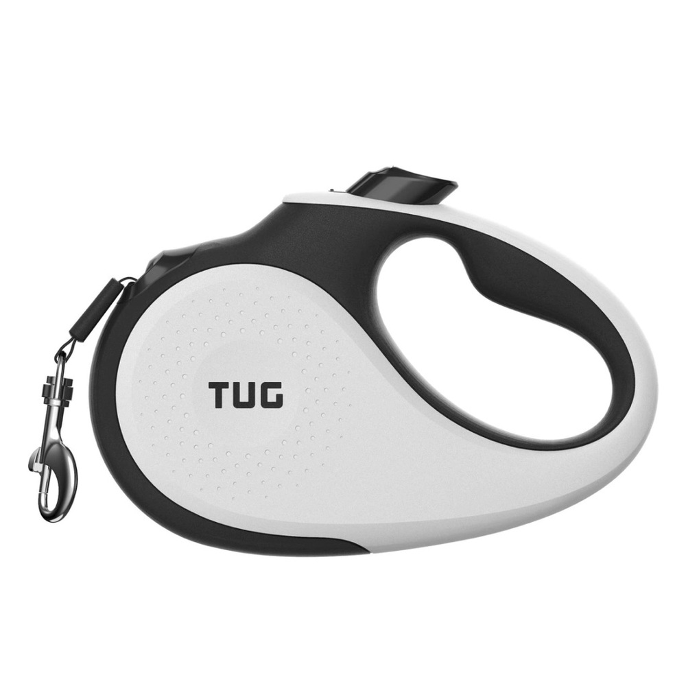 TUG Nylon Tape Retractable Dog Leash, White, Large: 16-ft long New ( open box)